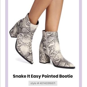 Snakeskin booties